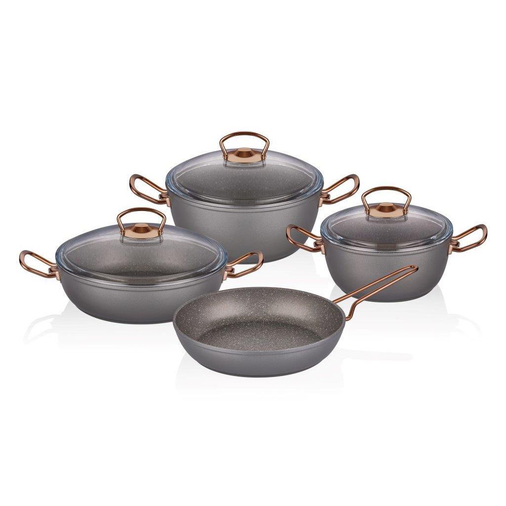 kadoland-Neva Grizay Sweet Premium 7 Parca Granit Tencere Seti - N2796