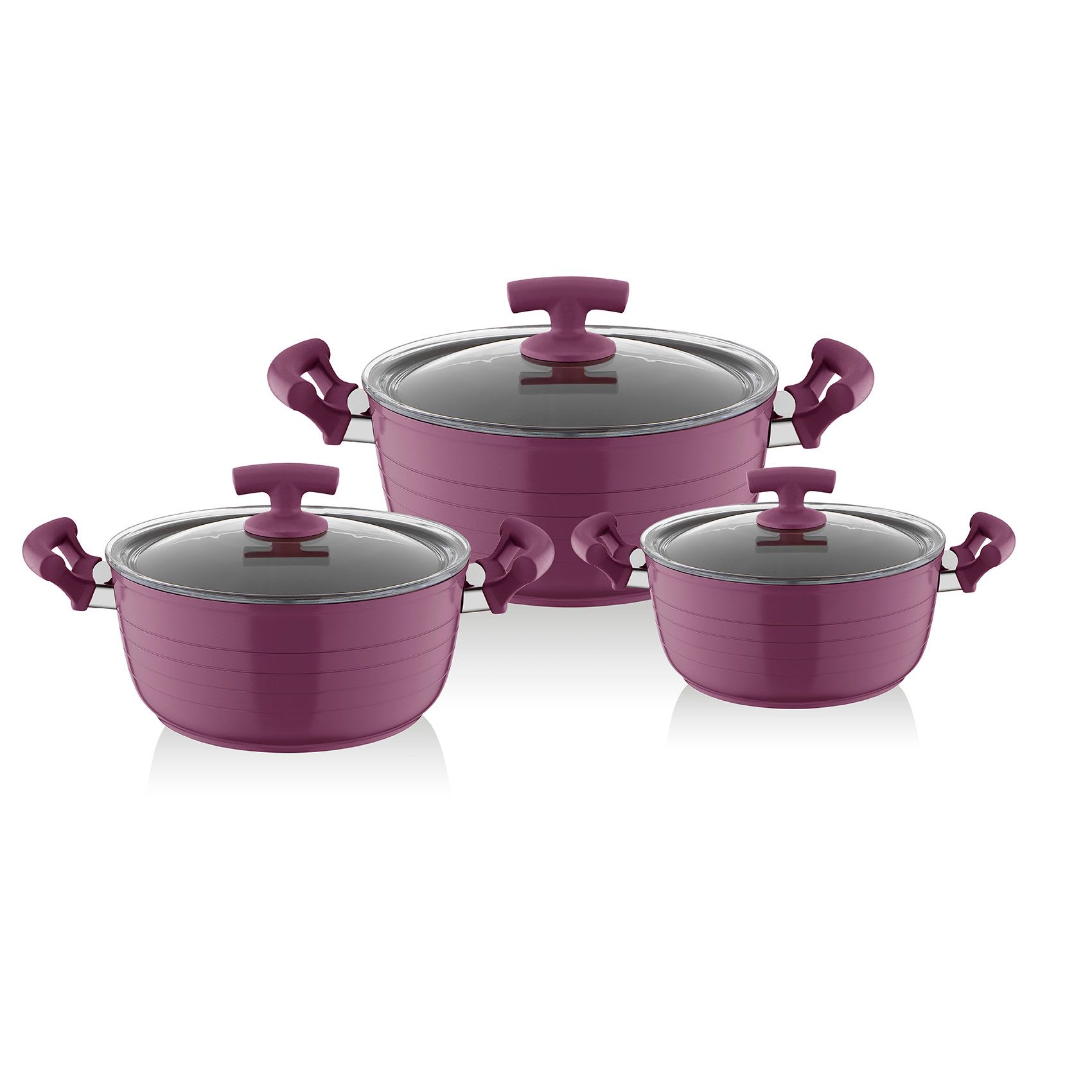 kadoland-Neva Mor Sweet Maxi 6 Parca Granit Tencere Seti - N2544